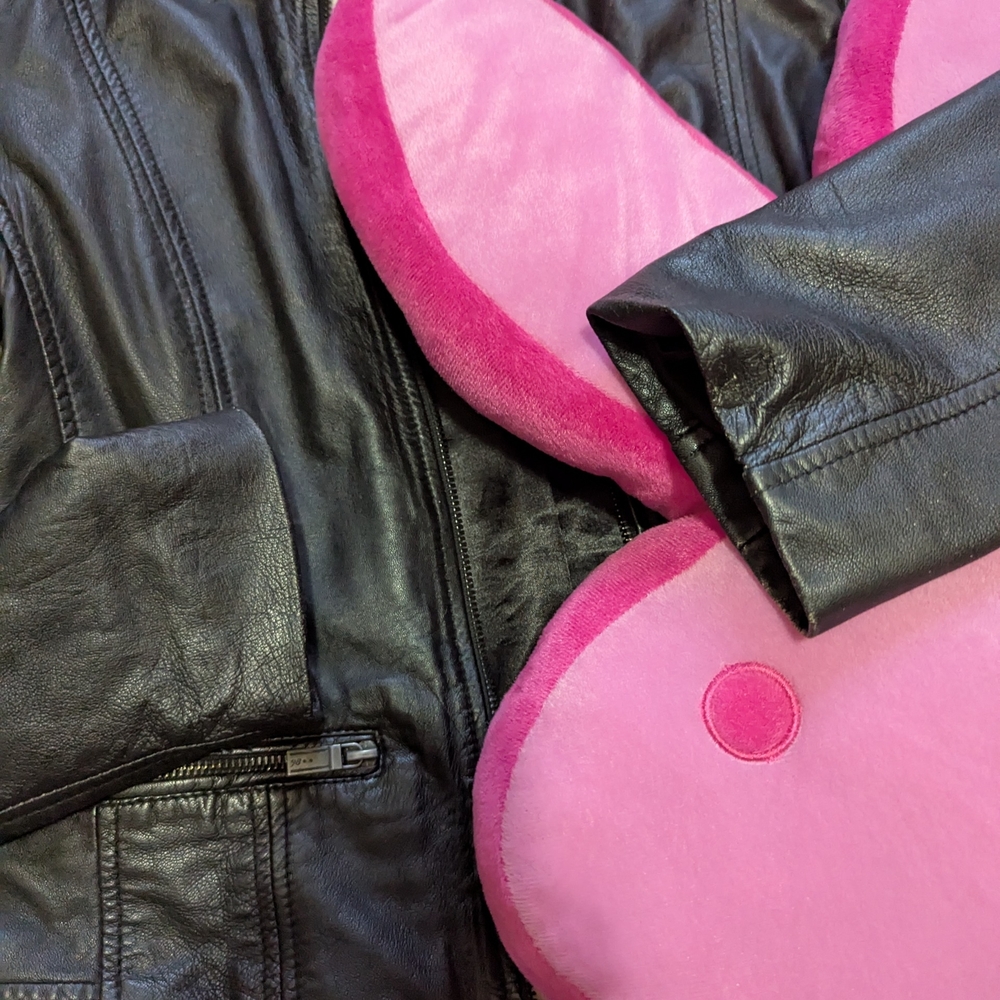 Black Edc Espirit Leather Jacket - image 2